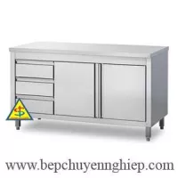 Bàn inox ngăn kéo và cửa lùa