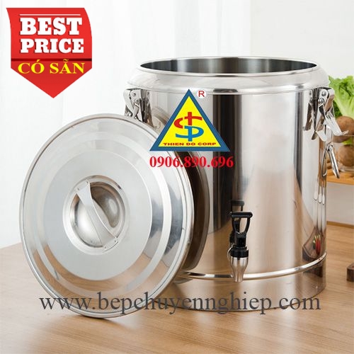 Thùng inox có vòi giữ lạnh nước uống