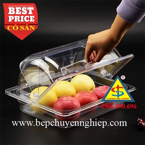 Nắp nhựa chữ nhật đậy khay buffet gn 1/2