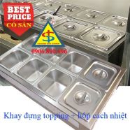 Khay inox đựng topping