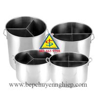 Nồi inox loại lớn có chia 3 - 4 ngăn trong