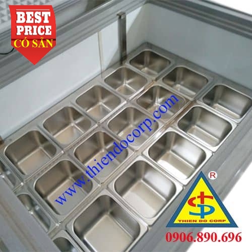 Khung khay inox bán lẩu xiên que đồ chiên tự chọn