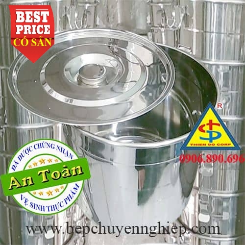 Xô inox 304 đã được chứng nhận an toàn VSTP; loại 1 quai xách, 2 quai ...
