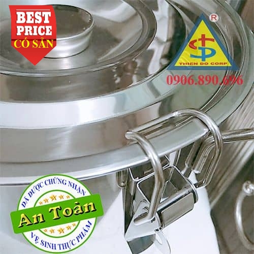 Xô inox 304 đã được chứng nhận an toàn VSTP; loại 1 quai xách, 2 quai ...
