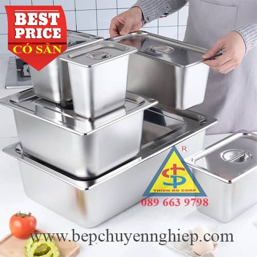 Khay inox buffet có nắp