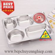 Hộp đựng cơm inox 304 5 ngăn sâu lòng kèm chén canh có nắp