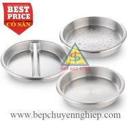 Khay inox tròn 304 trong nồi buffet