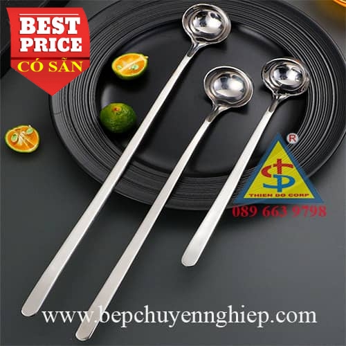 Muỗng inox 304 cao cấp cán dài - có 3 size 226mm - 286mm - 347mm; hàng ...