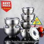 Tô inox 304 2 lớp cách nhiệt có nắp đậy kín