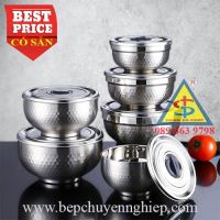 Tô inox 304 2 lớp cách nhiệt có nắp đậy kín