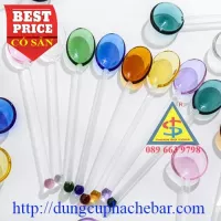 Muỗng thủy tinh nhiều màu dùng cho bar cafe