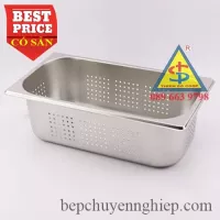 Khay inox chữ nhật GN 1/3 có lỗ