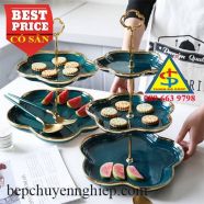 Dĩa tháp 2 3 tầng trưng bày bánh trái cây buffet