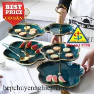 Dĩa tháp 2 3 tầng trưng bày bánh trái cây buffet