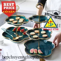 Dĩa tháp 2 3 tầng trưng bày bánh trái cây buffet