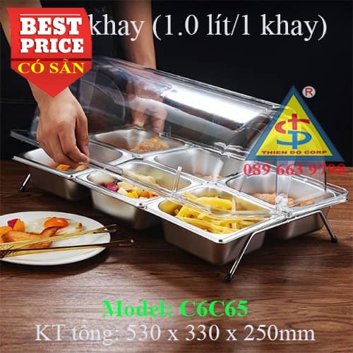 bo-6-khay-inox-co-nap-day-mo-buffet-dung-do-ban-banh-mi-hcm