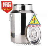 Thùng inox cao đựng sữa - ngũ cốc - dầu ăn