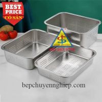 Khay inox 304 chữ nhật có lỗ