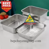 Khay inox 304 chữ nhật có lỗ