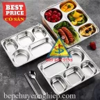 Khay cơm inox 304 - 5 ngăn sâu lòng