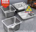 Khay rổ inox -  khay inox buffet GN 1/2 có lỗ