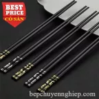 Đũa nhựa đen 27.5cm khảm rồng vàng-rồng trắng cao cấp