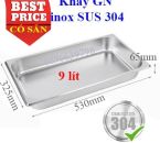 Khay inox 304 GN 1/1 x 65 đựng thực phẩm thức ăn buffet