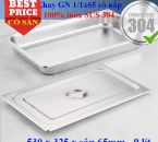 Khay inox 304 GN 1/1x65 có nắp - khay đựng đồ ăn buffet