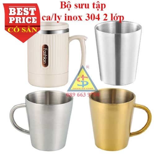 Ly Ca Cốc Inox 304 - 2 Lớp Cách Nhiệt Cho Nhà Hàng, Căn Tin & Bếp Ăn Tập Thể