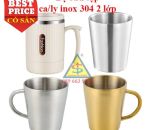 Ly Ca Cốc Inox 304 - 2 Lớp Cách Nhiệt Cho Nhà Hàng, Căn Tin & Bếp Ăn Tập Thể