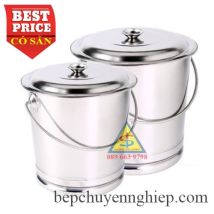 Xô Inox 304 Có Nắp- Đựng Thức Ăn, Nước Uống An Toàn- Bền Bỉ