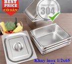 Khay Inox SUS 304 GN 1/2x65 – khay buffet - khay nhà bếp - phòng thí nghiệm