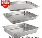 Khay inox GN 2/1 có lỗ - khay size lớn nhất có đột lỗ