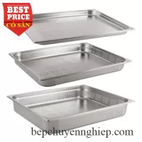 Khay inox GN 2/1 có lỗ - khay size lớn nhất có đột lỗ