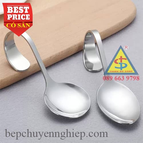 Muỗng inox cán cong móc treo