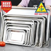 Khay Inox Chữ Nhật Đa Kích Thước 20x27, 22x32, 30x40, 35x50, 40x60, 50x80cm