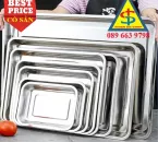 Khay Inox Chữ Nhật Đa Kích Thước 20x27, 22x32, 30x40, 35x50, 40x60, 50x80cm