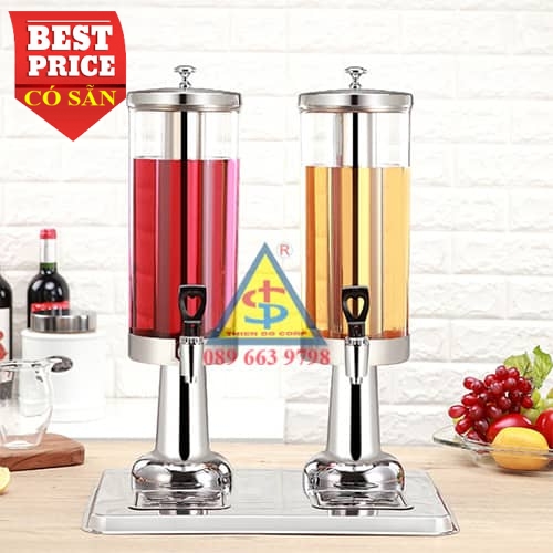 Bình Đựng Nước Trái Cây 2 Ngăn x 3 lít Có Vòi Inox