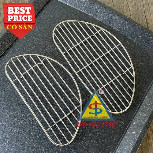 Vỉ inox bán nguyệt kê thực phẩm, để ráo đồ chiên nướng – vỉ nướng BBQ