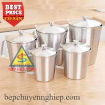 Ca Đong Inox 304 Có Nắp, Vạch Chia Dung Tích – Ca Định Lượng