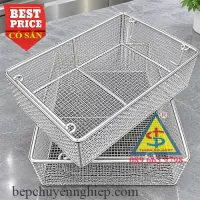 Giỏ rổ lưới inox 304 có quai xách cao cấp – giải pháp đa năng cho bếp công nghiệp