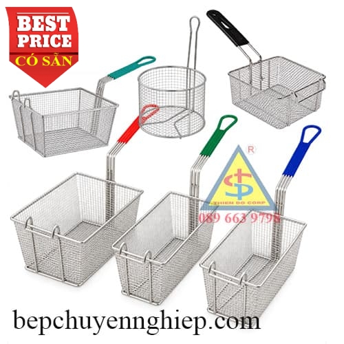 Rổ chiên inox bếp chiên nhúng – Chiên rán ngập dầu nhiều size