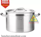 Nồi inox 304 công nghiệp thân thấp nấu bếp từ (nhiều size)
