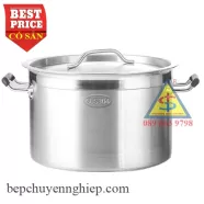Nồi inox 304 công nghiệp thân thấp nấu bếp từ (nhiều size)