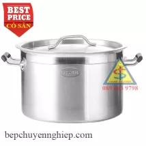 Nồi inox 304 công nghiệp thân thấp nấu bếp từ (nhiều size)