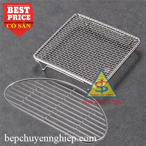 Giá kệ ráo dầu tempura inox – lưới nướng, giá đựng gà rán, lưới tách dầu kiểu Hàn Quốc