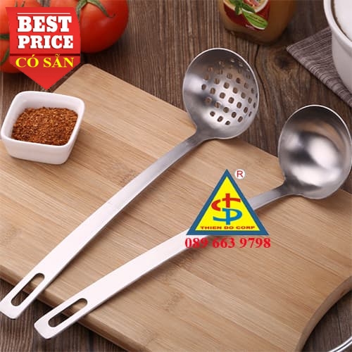 Vá muôi inox 304 dày kiểu âu dùng múc soup buffet - lẩu cao cấp