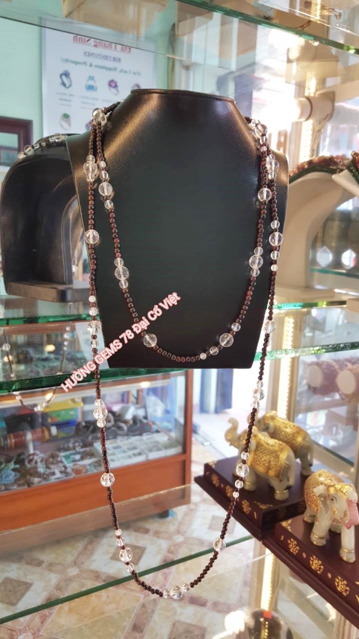 Vòng Cổ Đá T.Anh Trắng+Garnet