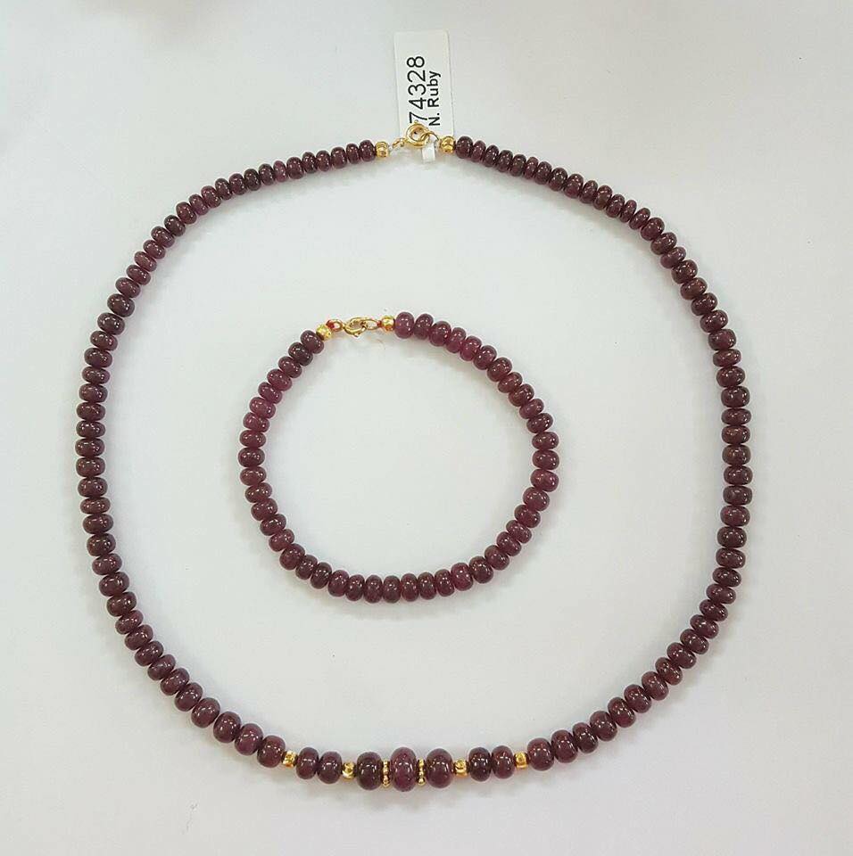 BỘ VÒNG CỔ+VÒNG TAY RUBY TỰ NHIÊN