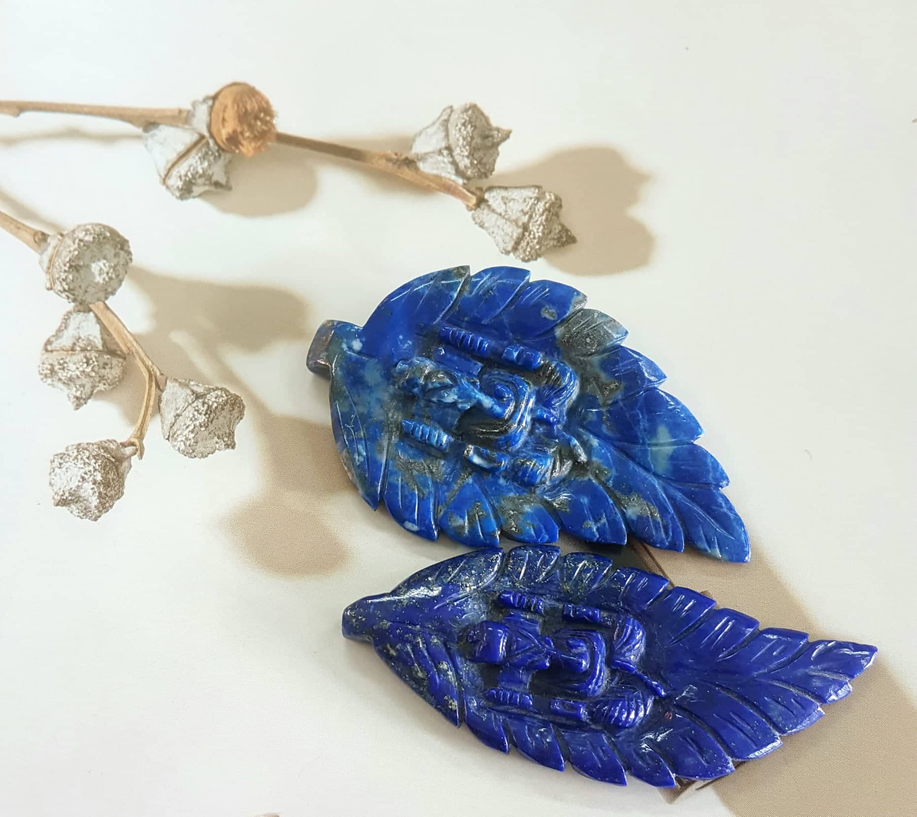 LÁ LAPIS LAZULI TỰ NHIÊN TẠC THẦN GANESHA